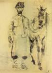 Самохвалов А.Н. Крестьянин с лошадью. Из серии «Деревня Наволок». 1923